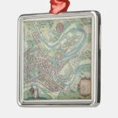 「Civitates Orbis Terrarumからのルクセンブルクの地図、 メタルオーナメント (左)