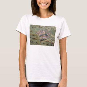 「Civitates Orbis TerrarumからのFlissingaの地図、 Tシャツ