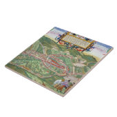 「Civitates Orbis TerrarumからのSerravalleの地図、 タイル (側面)