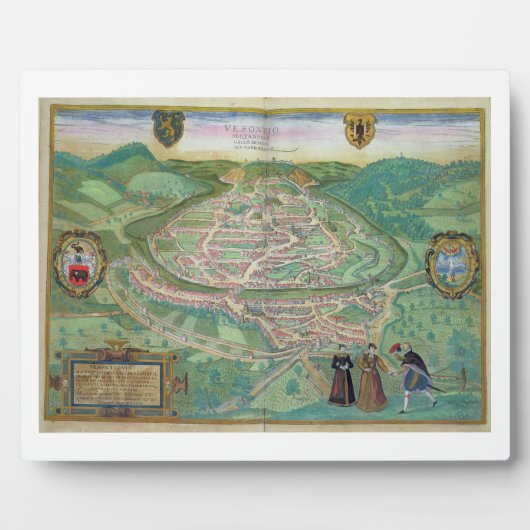 Civitates Orbis Terrarumのベザンコンの地図b フォトプラーク (正面)