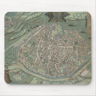 「Civitates Orbis Terrarum」からのアビニョンの地図、 マウスパッド