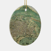 「Civitates Orbis Terrarum」からのカタニアの地図、 セラミックオーナメント (右)