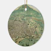 「Civitates Orbis Terrarum」からのカタニアの地図、 セラミックオーナメント (左)