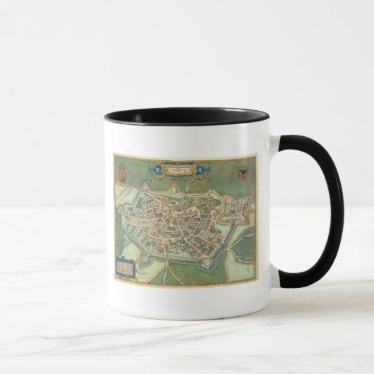 「Civitates Orbis Terrarum」からのカンブレーの地図、 マグカップ (右)