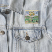 「Civitates Orbis Terrarum」からのグラナダの地図、 缶バッジ (インサイチュ)