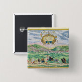 「Civitates Orbis Terrarum」からのグラナダの地図、 缶バッジ (正面&裏面)