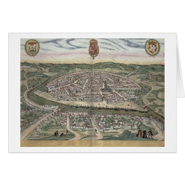 「Civitates Orbis Terrarum」からのセヴィルの地図、 (正面横)