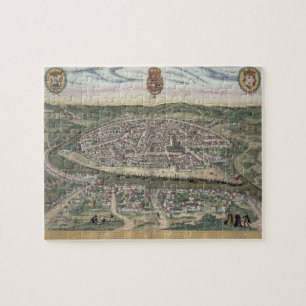 「Civitates Orbis Terrarum」からのセヴィルの地図、 ジグソーパズル