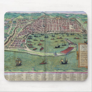「Civitates Orbis Terrarum」からのメッシーナの地図、 マウスパッド