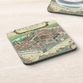 「Civitates Orbis Terrarum」からのライプチヒの地図、 コースター (左側)