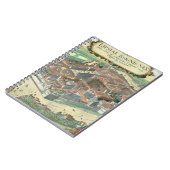 「Civitates Orbis Terrarum」からのライプチヒの地図、 ノートブック (左側)