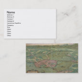 「Civitates Orbis Terrarum」からのMantuaの地図、 名刺 (正面/裏面)