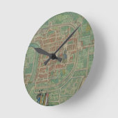 「Civitates Orbis Terrarum」からのTrentoの地図、 ラウンド壁時計 (傾斜)