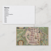 「Civitates Orbis Terrarum」からのZamoscの地図、 名刺 (正面/裏面)