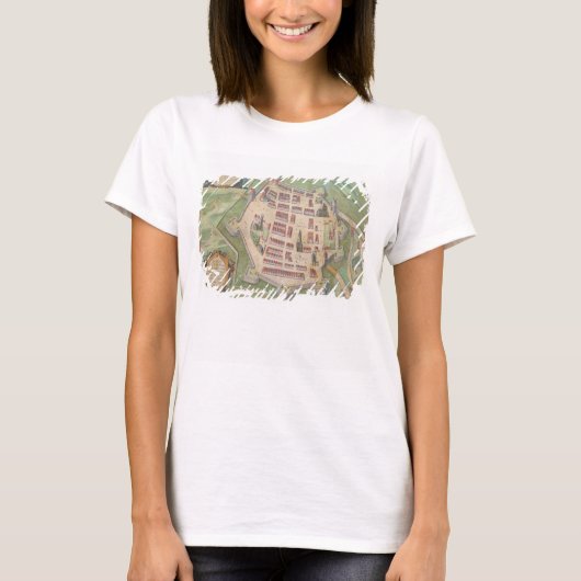 「Civitates Orbis Terrarum」からのZamoscの地図、 Tシャツ (正面)