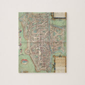 「Civitates Orbis Terrarum」bからのアウグスブルクの地図、 ジグソーパズル (縦)