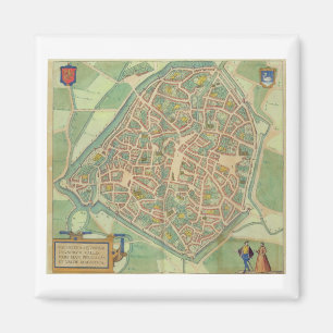「Civitates Orbis Terrarum」bからのバレンシアの地図、 マグネット