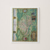 「Civitates Orbis Terrarum」bからのブザンソンの地図、 ジグソーパズル (縦)