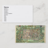 「Civitates Orbis Terrarum」bからのLuneburgの地図、 名刺 (正面/裏面)
