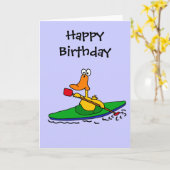 CJ-おもしろいなカヤックを漕ぐアヒル カード (黄色い花)