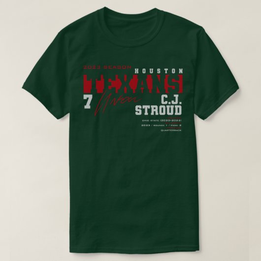 CJ Stroud Texans 2023 Tシャツ (デザイン正面)