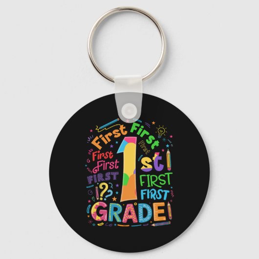 Ck おはよう小学校 1 年生チームタイポグラフィ学生紅茶 キーホルダー (正面)