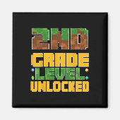 Ck To School 2nd Grade Boys Gamer First Day Second マグネット (正面)