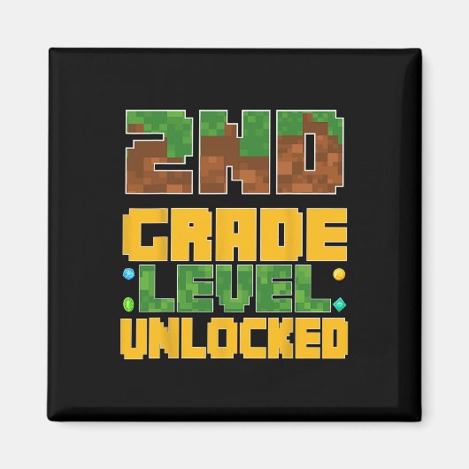 Ck To School 2nd Grade Boys Gamer First Day Second マグネット (正面)