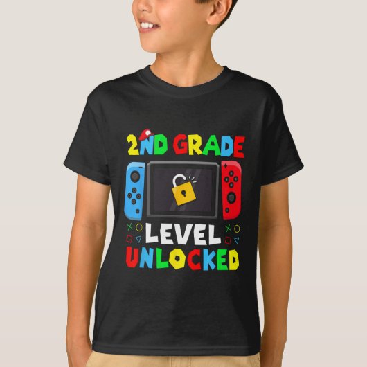 Ck To School 2nd Grade Level Unlocked Gamer Kids B Tシャツ (正面)