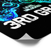 Ck To School 3rd Grade Boys Gamer First Day School ポスター (角)