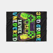 Ck To School 3rd Grade Boys Gamer First Day Third  フリースブランケット (正面(横))