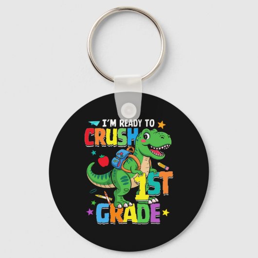 Ck To School Boy Dinosaur I'm Ready To Crush First キーホルダー (正面)