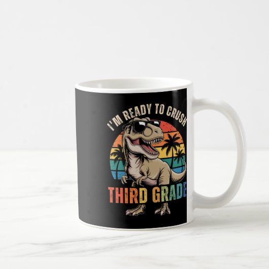 Ck To School Dinosaur Boy I'm Ready To Crush Third コーヒーマグカップ (右)