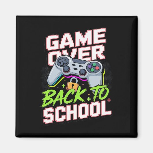 Ck To School Gamer Controller Cool Funny Video Pun マグネット (正面)