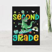 Ck To School Rolling Into 2nd Grade T-rex Skateboa カード (正面)