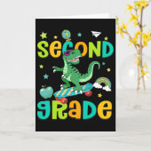 Ck To School Rolling Into 2nd Grade T-rex Skateboa カード (黄色い花)