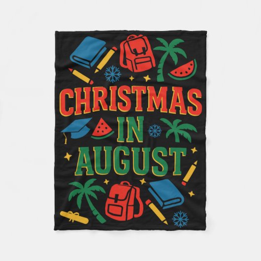 Ck To School Xmas Palm Tree Graduation Christmas I フリースブランケット (正面)