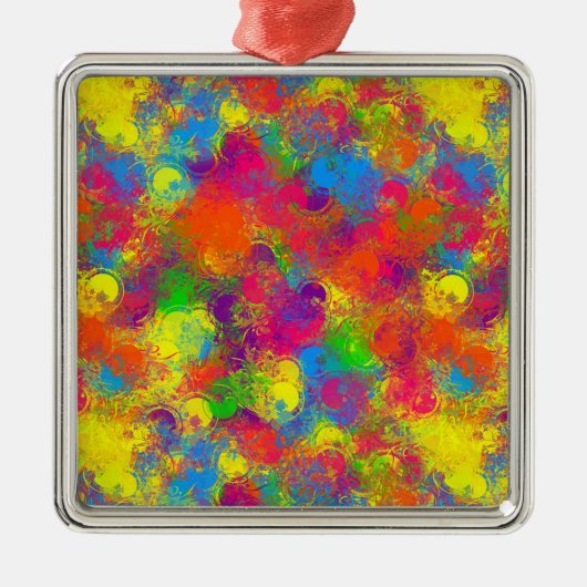 CKCは絵を描花模様 – プレミアムオーナメントSq. メタルオーナメント (正面)