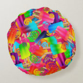 CKCポップシクルスワール、ピンクのラウンド装飾用クッション ラウンドクッション (裏面)