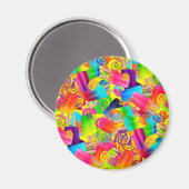 CKCポップシクル渦巻き状の黄色い丸い磁石 マグネット (正面/裏面)