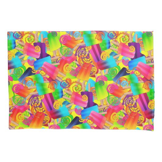 CKCポップシクル渦巻き、黄色の枕ケースセット 枕カバー (正面左)