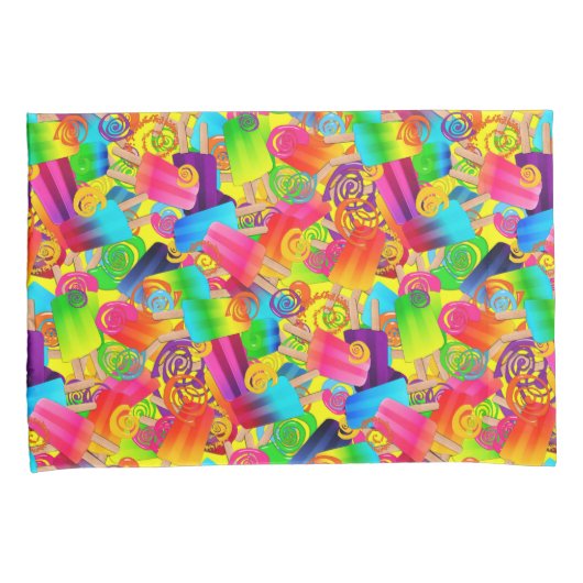 CKCポップシクル渦巻き、黄色の枕ケースセット 枕カバー (正面右)