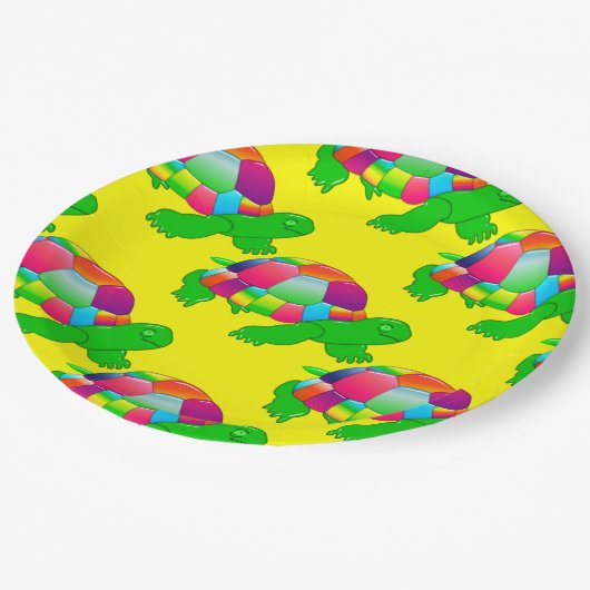 CKCリルガスタートルイエロー – 紙パーティープレート ペーパープレート (アングル)