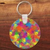 CKC缶絵を描花模様 – 丸キーチェーン キーホルダー (正面)