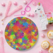 CKC缶絵を描花模様-紙パーティープレート ペーパープレート (パーティー)