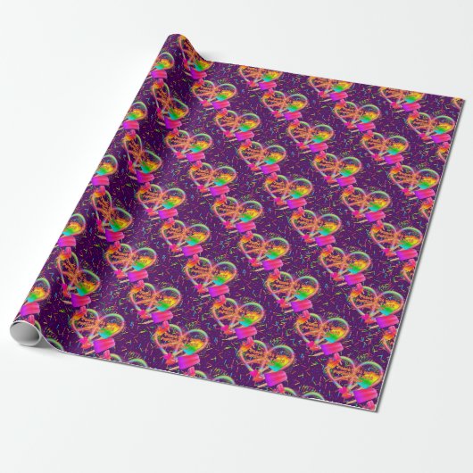 CKC-Peace, Love and Popsicle's, Purple-Gift Wrap ラッピングペーパー (アンロールド)