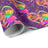 CKC-Peace, Love and Popsicle's, Purple-Gift Wrap ラッピングペーパー (ロールコーナー)