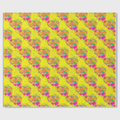 CKC-Peace, Love and Popsicle's, Yellow-Gift Wrap ラッピングペーパー (フラット)