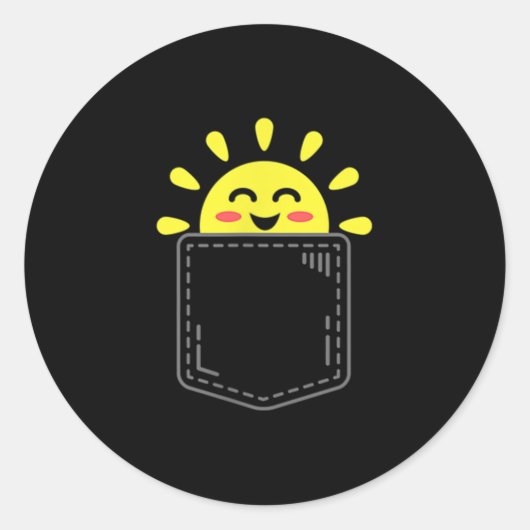 Cket Of Sunshine Happy Summer Sun Motivational Ins ラウンドシール (正面)