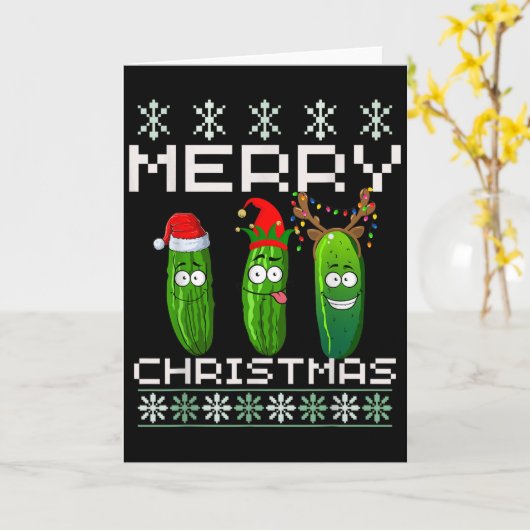 Ckle Lover Xmas Lighting Santa Ugly Ckle Christmas カード (黄色い花)